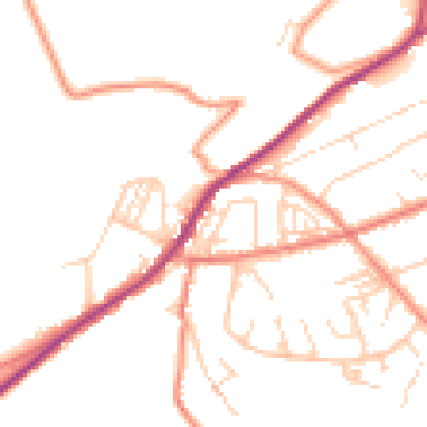 Daytime road noise heatmap for HD4 7EY