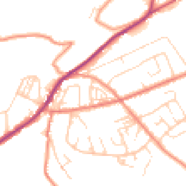 Daytime road noise heatmap for HD4 7HG