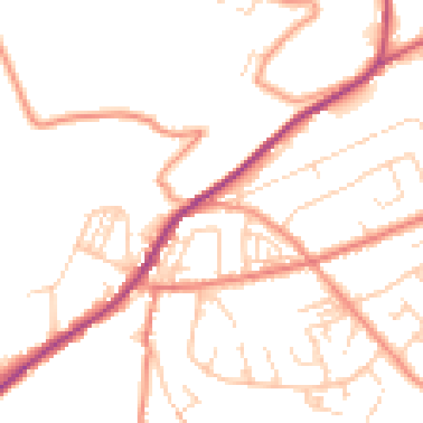 Daytime road noise heatmap for HD4 7HH