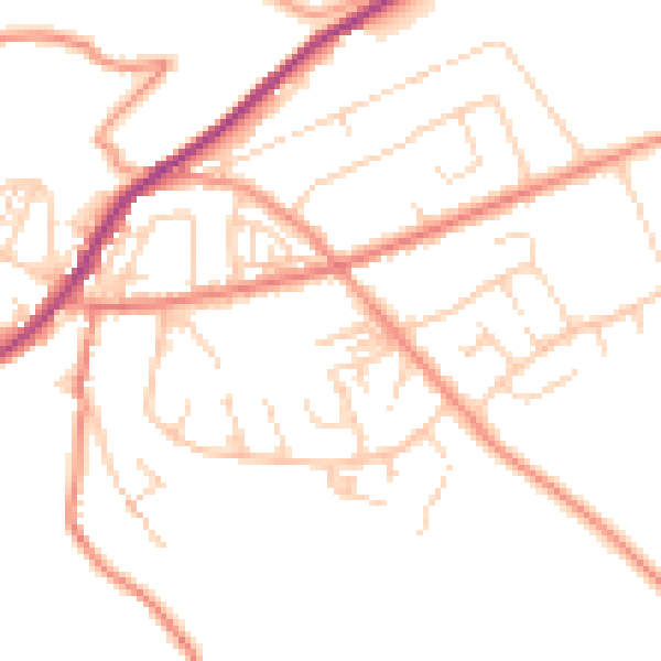 Daytime road noise heatmap for HD4 7JG