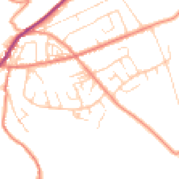 Daytime road noise heatmap for HD4 7JH