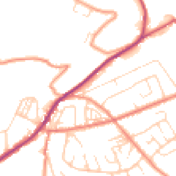 Daytime road noise heatmap for HD4 7JY