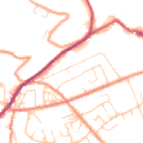 Daytime road noise heatmap for HD4 7LB
