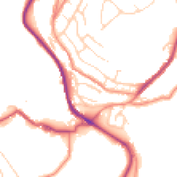 Daytime road noise heatmap for HD4 7LU
