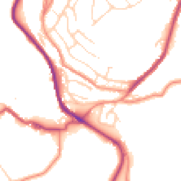 Daytime road noise heatmap for HD4 7LX