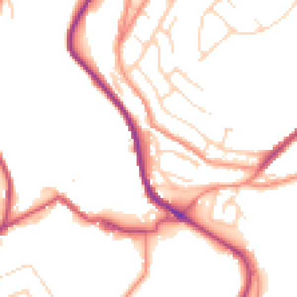 Daytime road noise heatmap for HD4 7LY