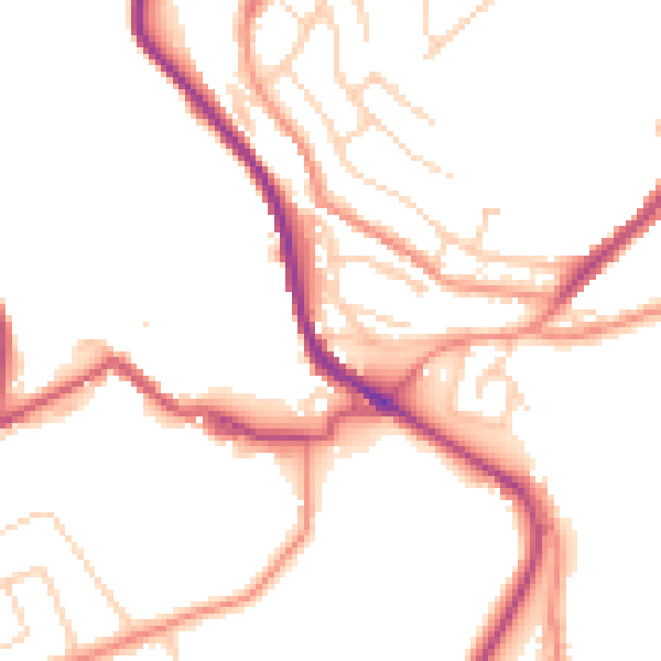 Daytime road noise heatmap for HD4 7NA