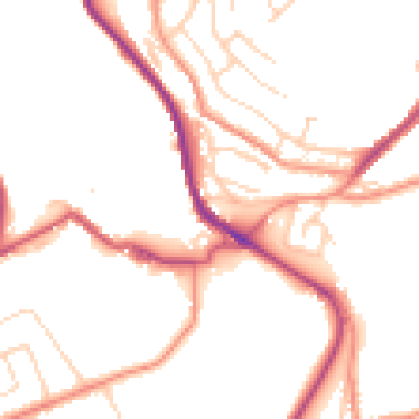 Daytime road noise heatmap for HD4 7NB