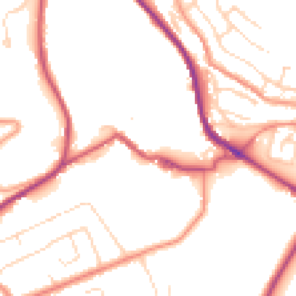 Daytime road noise heatmap for HD4 7NU