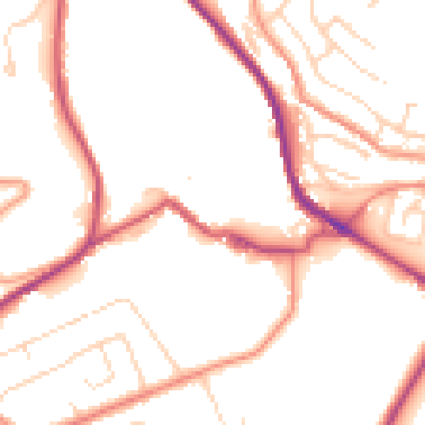 Daytime road noise heatmap for HD4 7NX