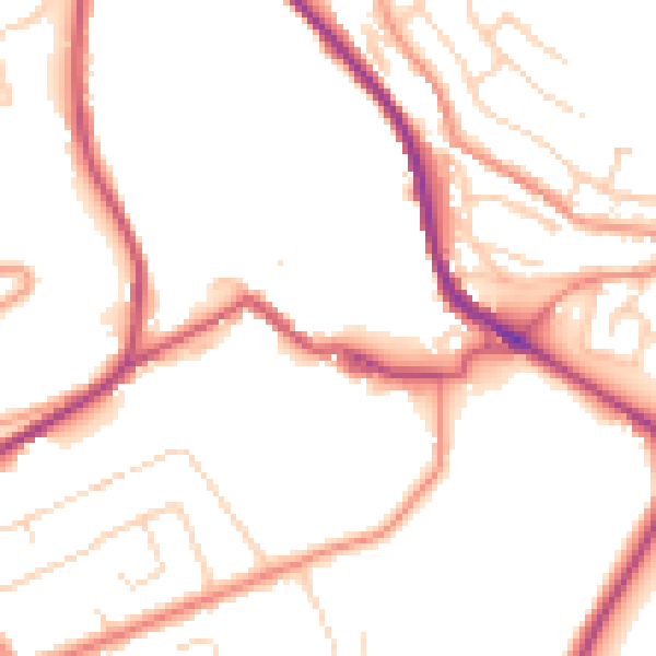Daytime road noise heatmap for HD4 7NY