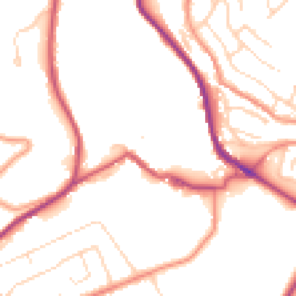 Daytime road noise heatmap for HD4 7NZ