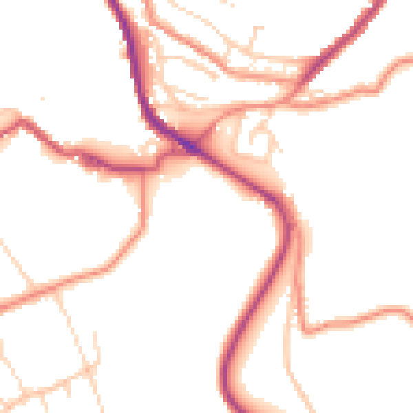 Daytime road noise heatmap for HD4 7PL