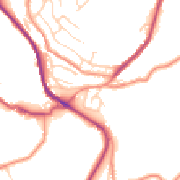 Daytime road noise heatmap for HD4 7PW