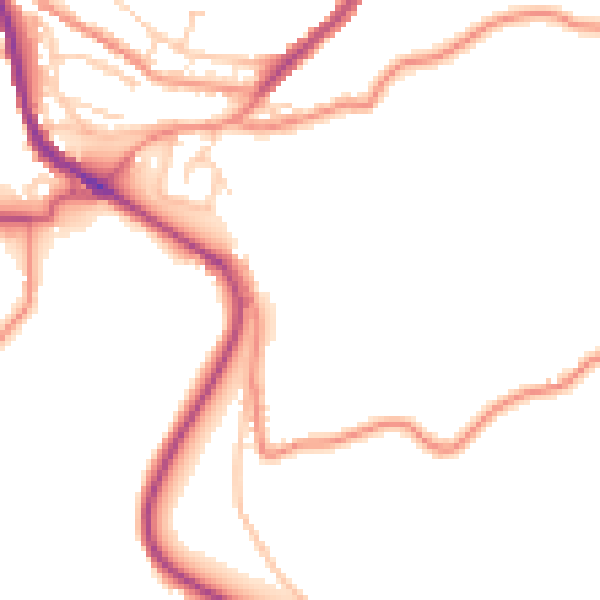 Daytime road noise heatmap for HD4 7QN