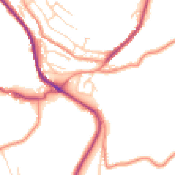 Daytime road noise heatmap for HD4 7QX