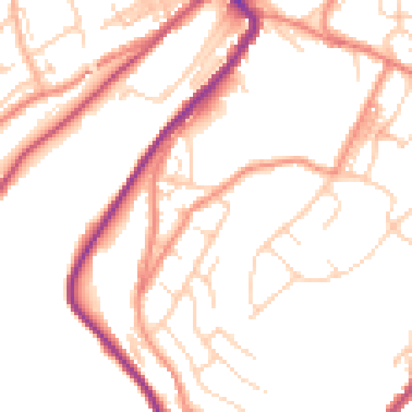 Daytime road noise heatmap for HD4 7RR