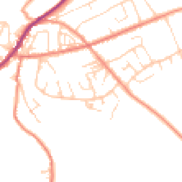 Daytime road noise heatmap for HD4 7WA
