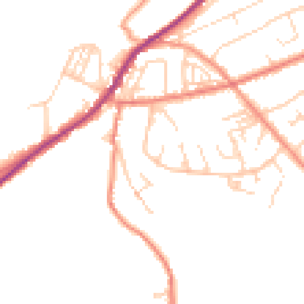Daytime road noise heatmap for HD4 7WL