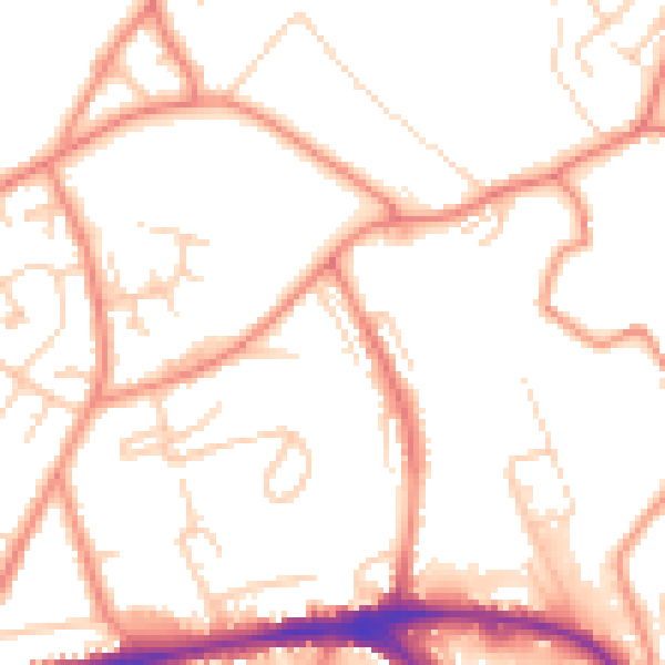 Daytime road noise heatmap for HD5 0AA