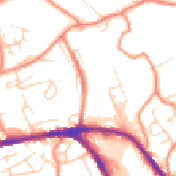 Daytime road noise heatmap for HD5 0AF