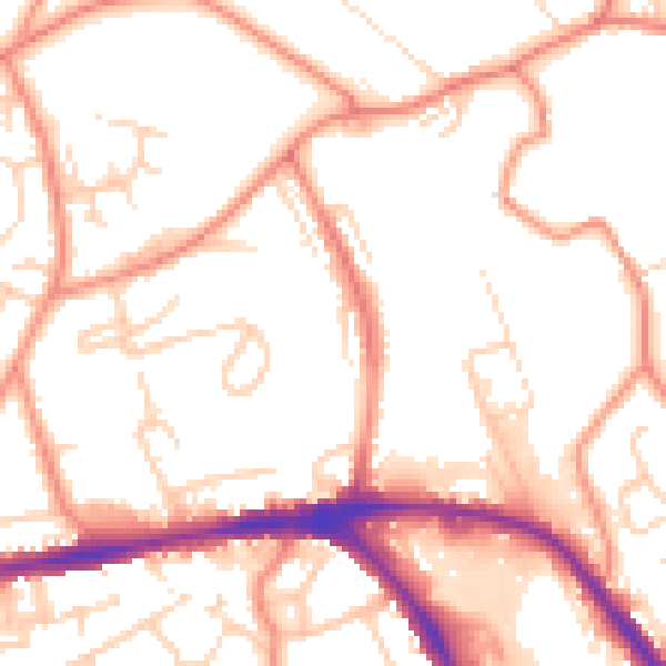 Daytime road noise heatmap for HD5 0AG