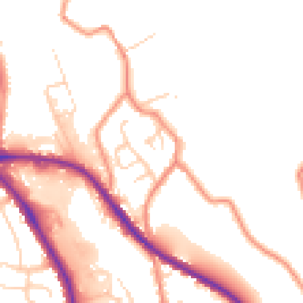 Daytime road noise heatmap for HD5 0BG