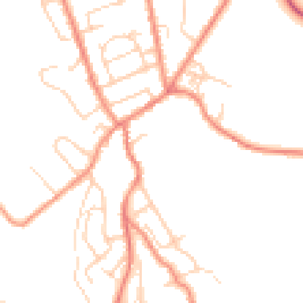 Daytime road noise heatmap for HD5 0DW