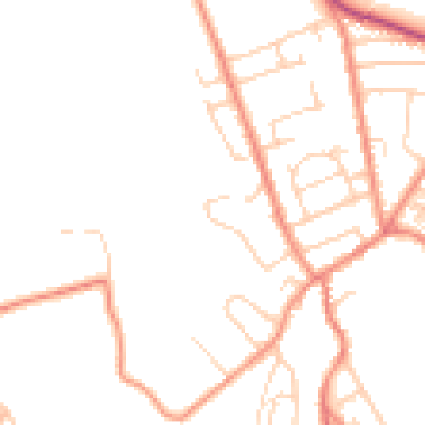 Daytime road noise heatmap for HD5 0JU