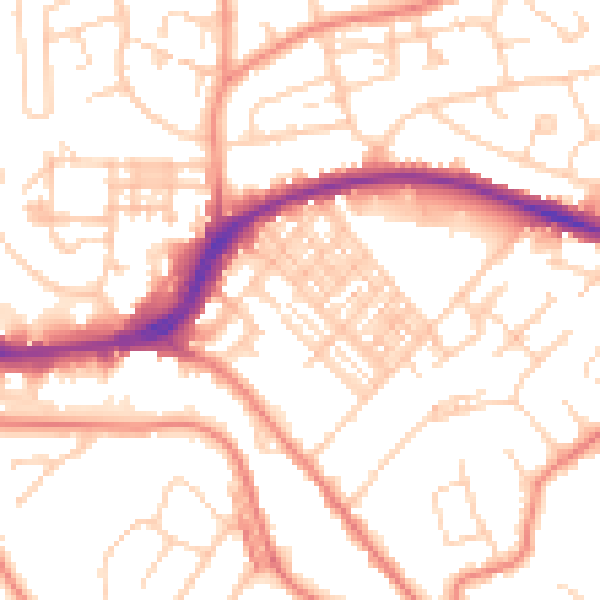 Daytime road noise heatmap for HD5 8BE