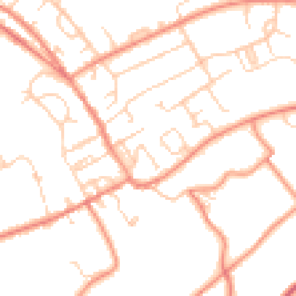 Daytime road noise heatmap for HD5 8XH