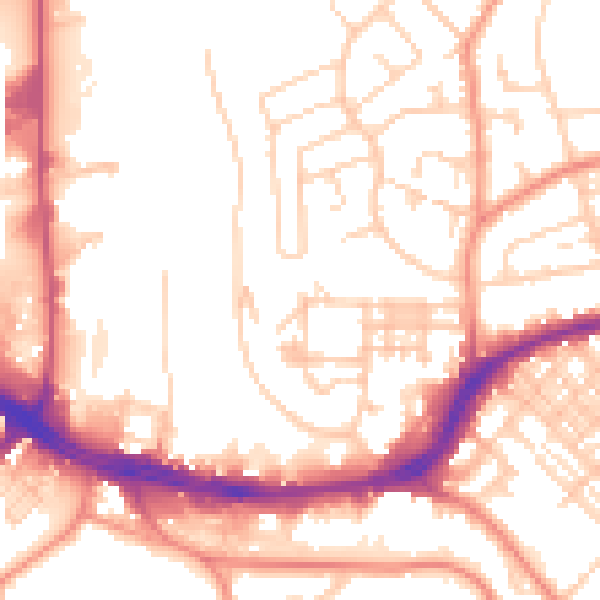 Daytime road noise heatmap for HD5 9DX