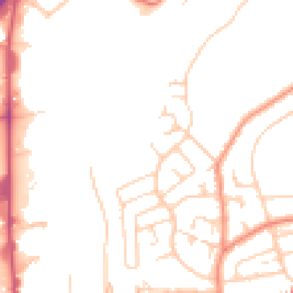 Daytime road noise heatmap for HD5 9PY