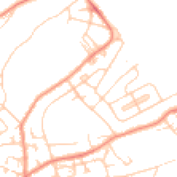 Daytime road noise heatmap for HD5 9QR