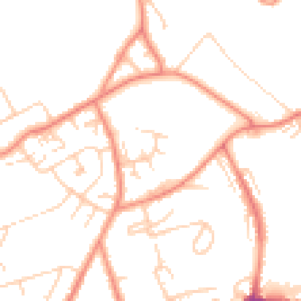 Daytime road noise heatmap for HD5 9TF