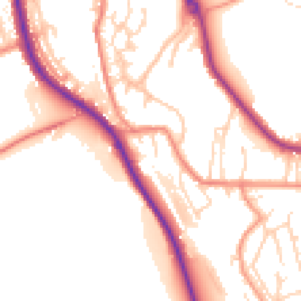 Daytime road noise heatmap for HD8 0AB