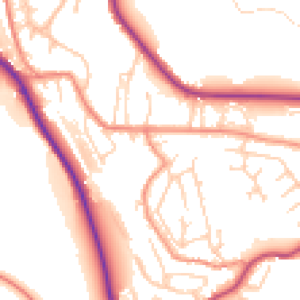 Daytime road noise heatmap for HD8 0AF