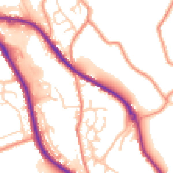 Daytime road noise heatmap for HD8 0BP