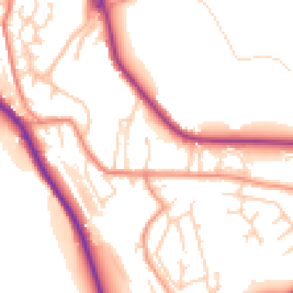 Daytime road noise heatmap for HD8 0DG