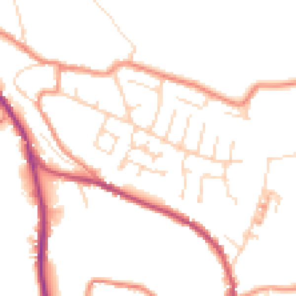 Daytime road noise heatmap for HD8 0GR