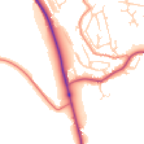 Daytime road noise heatmap for HD8 0JR