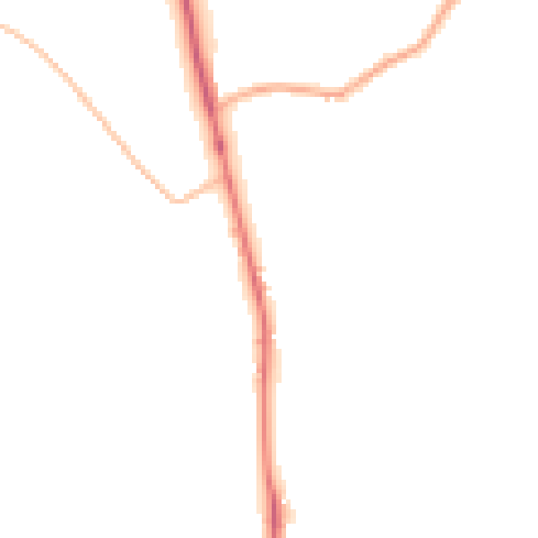 Night-time road noise heatmap for HD8 0JY