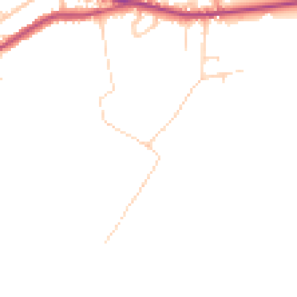 Daytime road noise heatmap for HD8 0LN