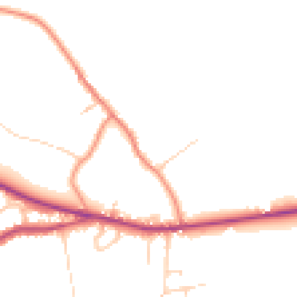 Daytime road noise heatmap for HD8 0NA