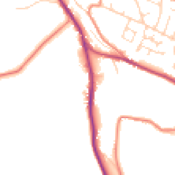 Daytime road noise heatmap for HD8 0PE