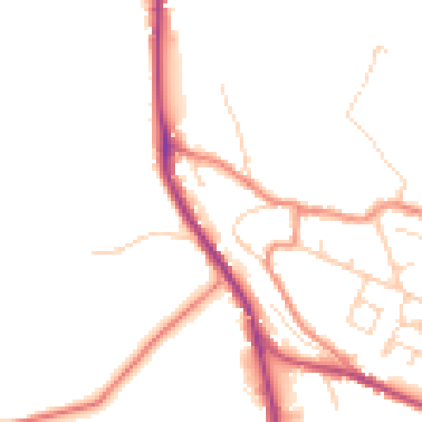 Daytime road noise heatmap for HD8 0QD