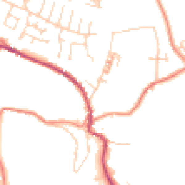 Daytime road noise heatmap for HD8 0QG