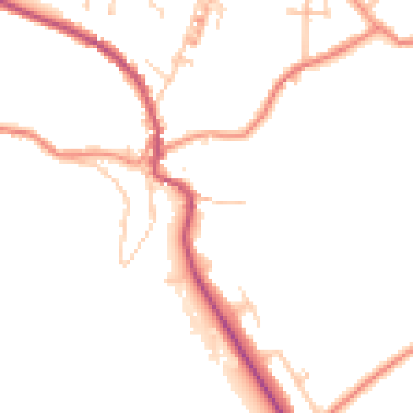 Daytime road noise heatmap for HD8 0SH
