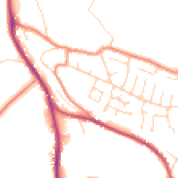 Daytime road noise heatmap for HD8 0XA