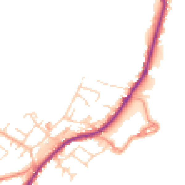 Daytime road noise heatmap for HD8 8DX